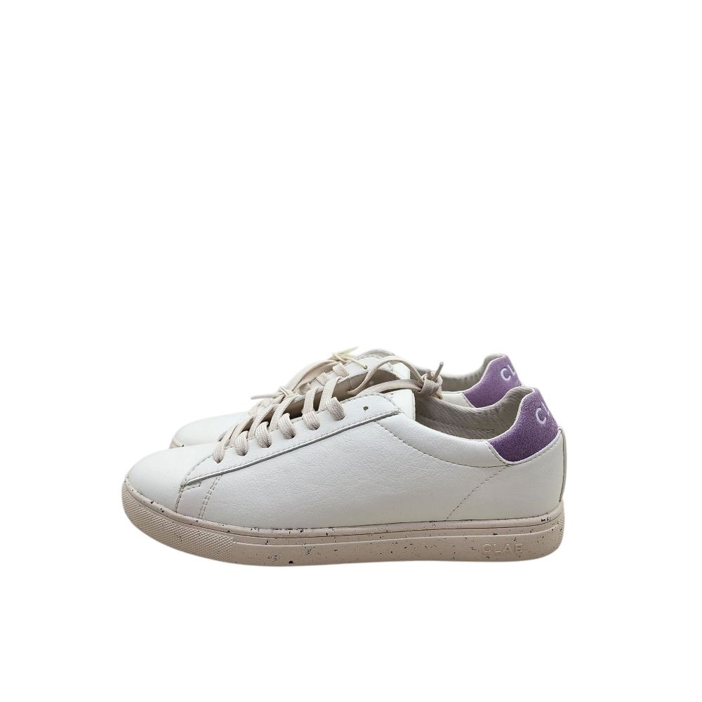 Clae Women's Casual White Leather Low-Top Sneakers - 9